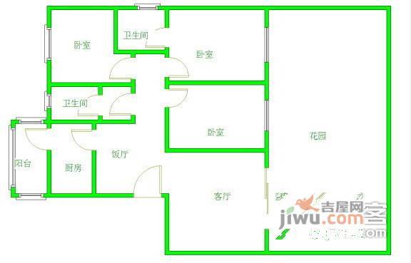 三和花园3室2厅2卫170㎡户型图