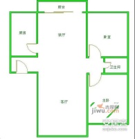 翠拥天地2室2厅1卫84㎡户型图