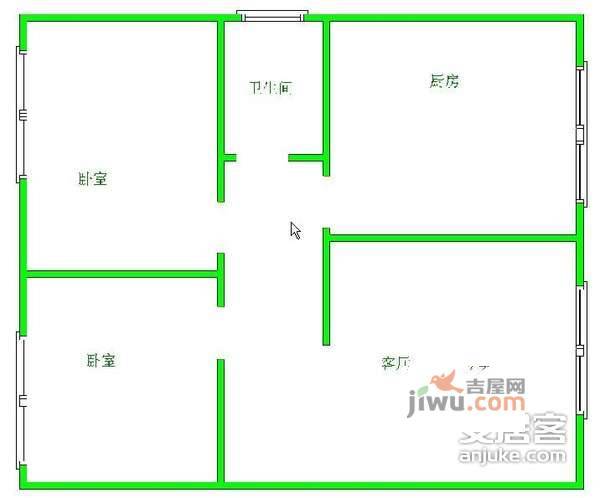 欣园2室2厅1卫115㎡户型图