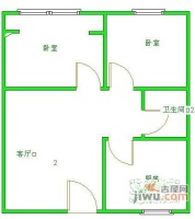 富丽城2室1厅1卫82㎡户型图