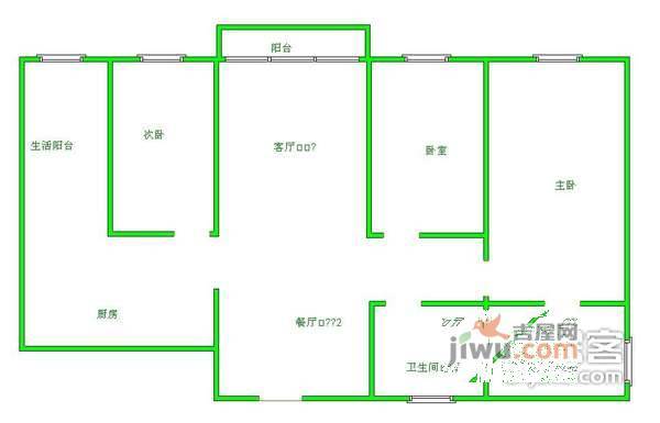 锦官秀城3室2厅1卫141㎡户型图