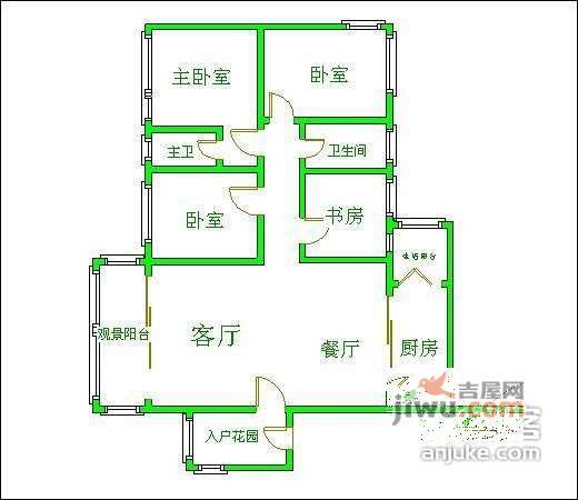 锦官秀城4室2厅2卫156㎡户型图