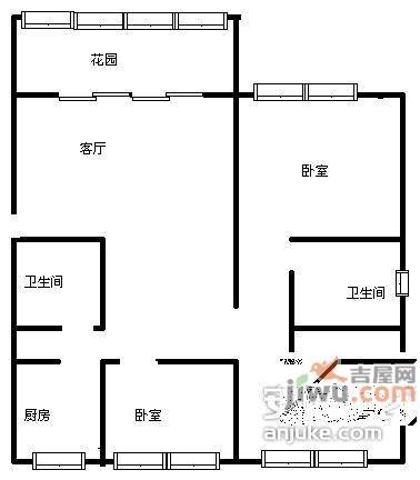 锦城花园3室2厅2卫215㎡户型图