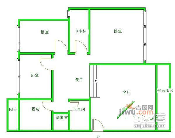 锦城花园3室2厅2卫215㎡户型图