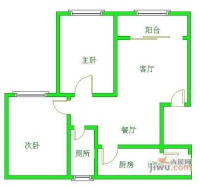 香山苑2室2厅1卫90㎡户型图