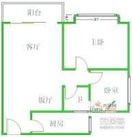 交大智能四期2室2厅1卫88㎡户型图