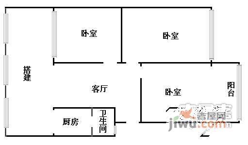 永陵路小区3室2厅1卫133㎡户型图