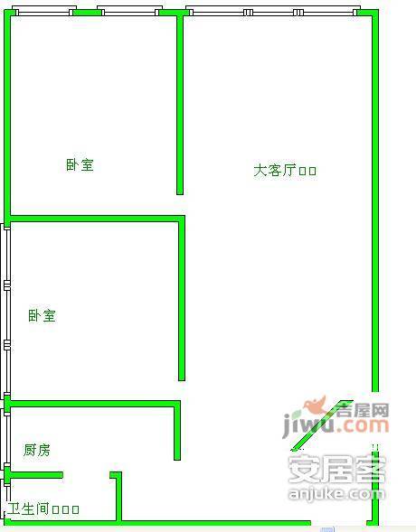 永陵路小区2室1厅1卫77㎡户型图