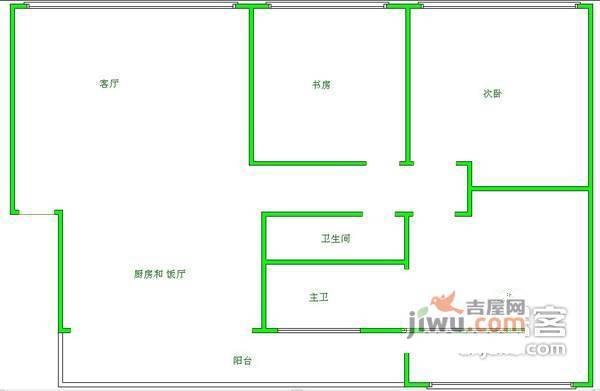 启明西苑3室2厅1卫102㎡户型图