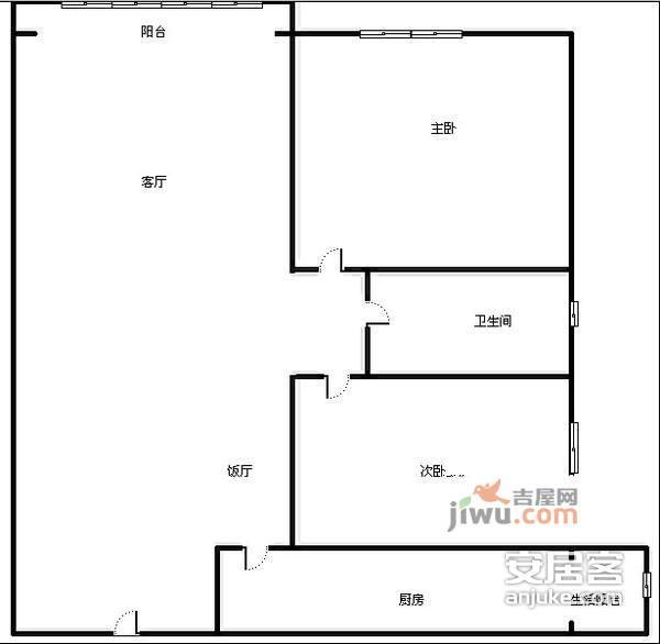 状元府邸2室2厅1卫69㎡户型图