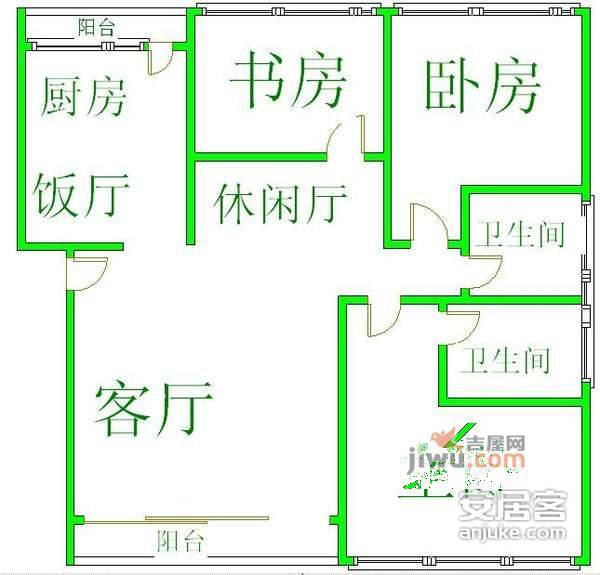 香槟花园3室2厅2卫167㎡户型图