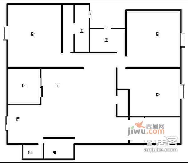 中海国际林庭叠院3室2厅2卫173㎡户型图