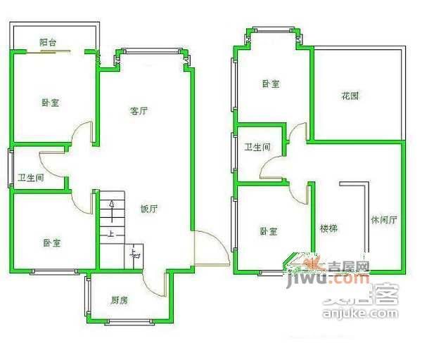 美丽星3室2厅2卫156㎡户型图