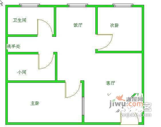 红牌楼广场2室2厅1卫95㎡户型图