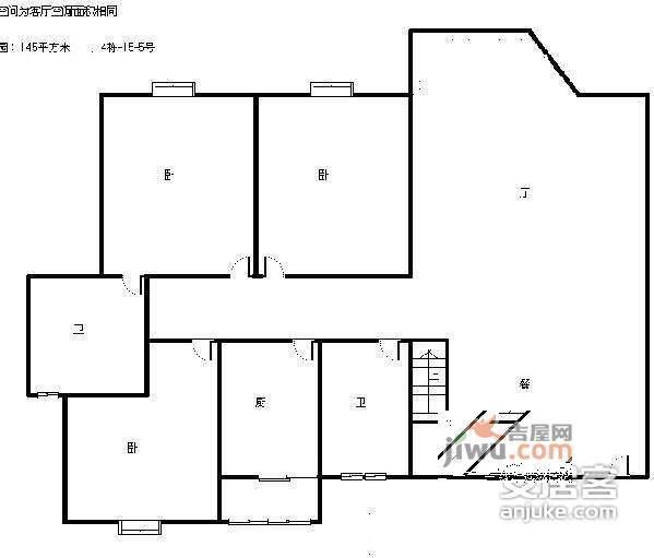 南方花园3室2厅2卫145㎡户型图