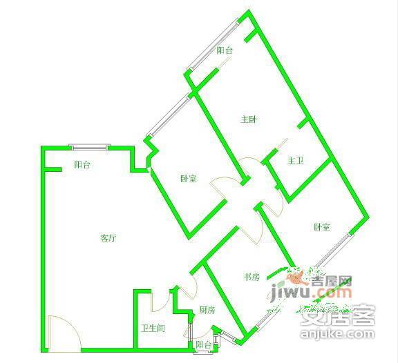 南方花园4室2厅2卫143㎡户型图