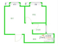 锦洲花园1室1厅1卫57㎡户型图