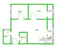 水岸丽舍2室1厅1卫101㎡户型图