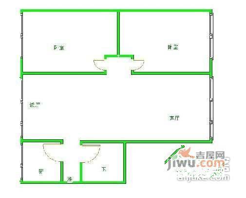 蜀馨苑B区2室2厅1卫81㎡户型图