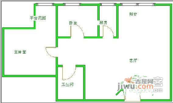 蜀馨苑B区2室1厅1卫85㎡户型图