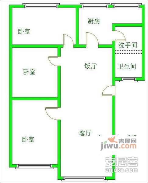 蜀馨苑B区3室2厅1卫153㎡户型图