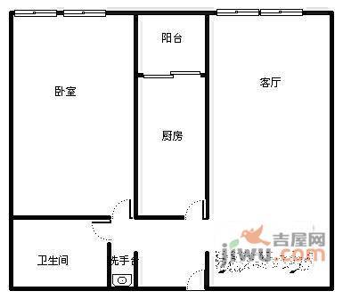 SOHO沸城1室1厅1卫54㎡户型图