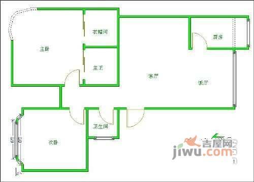 森桦苑2室2厅1卫125㎡户型图