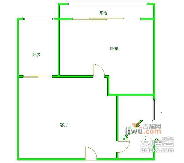 锦宏嘉华苑1室1厅1卫50㎡户型图