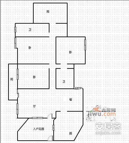 祥域3室2厅2卫141㎡户型图