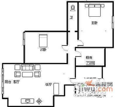 东润理想居3室2厅1卫106㎡户型图