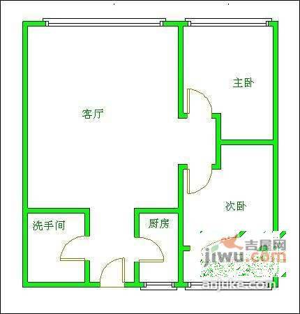 东润理想居2室2厅1卫84㎡户型图