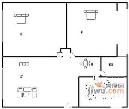 东润理想居2室1厅1卫82㎡户型图