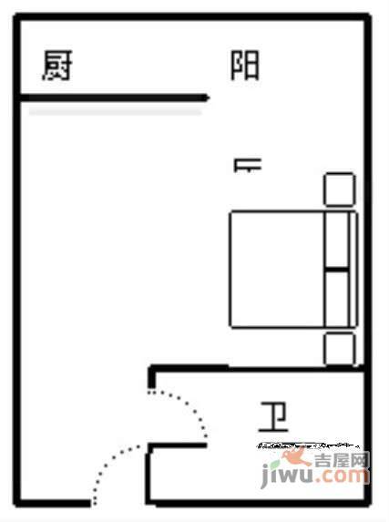 东润理想居1室0厅1卫43㎡户型图