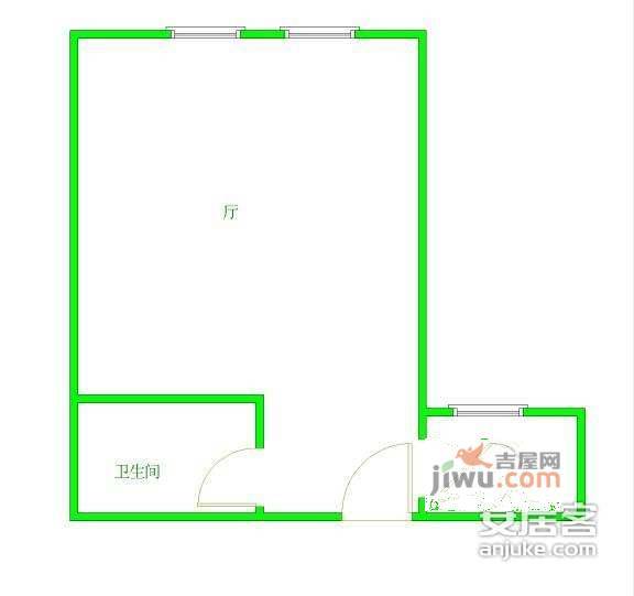 东润理想居1室0厅1卫43㎡户型图