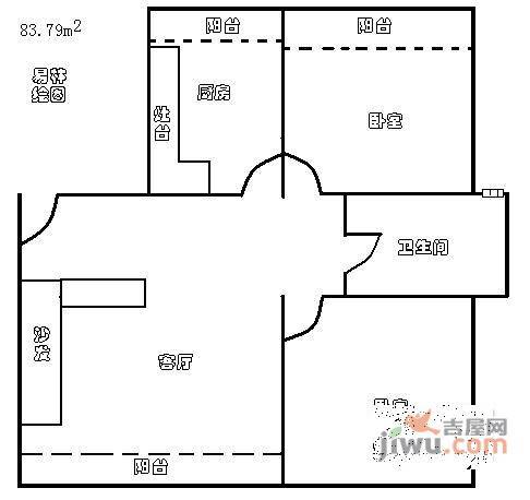 东润理想居2室2厅2卫户型图