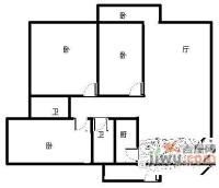 蓝光皇后国际3室2厅2卫96㎡户型图