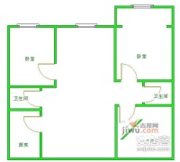 蓝光皇后国际3室1厅1卫88㎡户型图