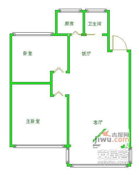 锦青苑2室2厅1卫户型图