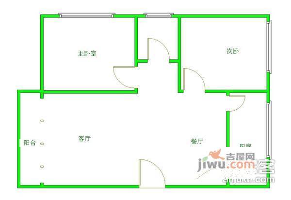 泉水南苑2室2厅1卫76㎡户型图