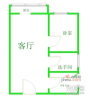 锦江明珠国际公寓1室1厅1卫62㎡户型图
