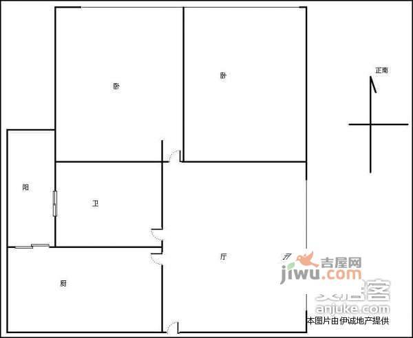 锦江明珠国际公寓2室2厅1卫109㎡户型图
