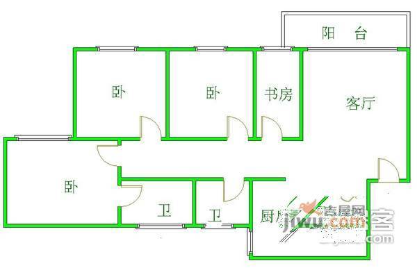 书香门第4室2厅2卫226㎡户型图