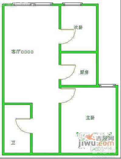 新巢2室2厅1卫58㎡户型图