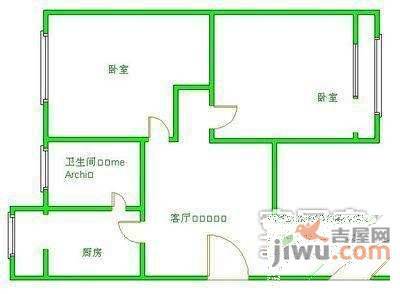 双楠三区2室2厅1卫95㎡户型图