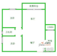 花间兰庭2室2厅1卫85㎡户型图