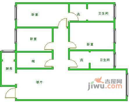 四季香榭3室2厅2卫127㎡户型图