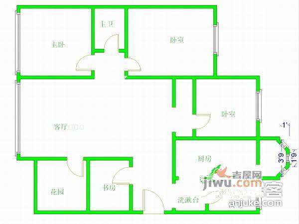 牡丹御园4室2厅2卫211㎡户型图