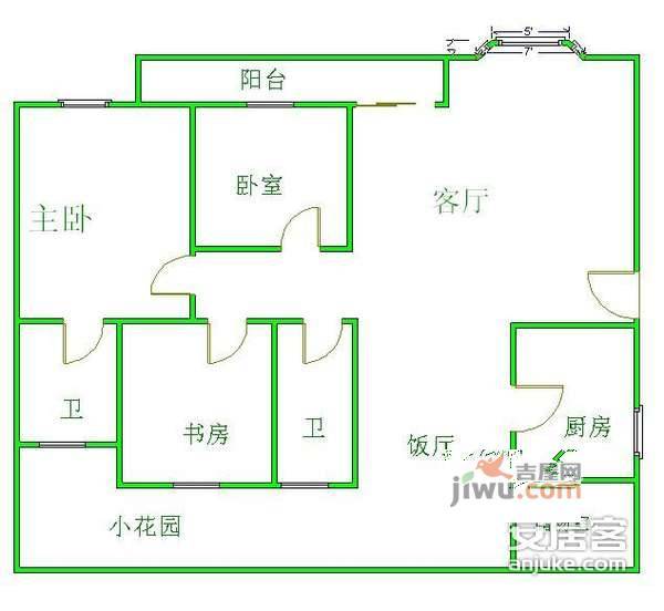 龙华阳光3室2厅1卫101㎡户型图