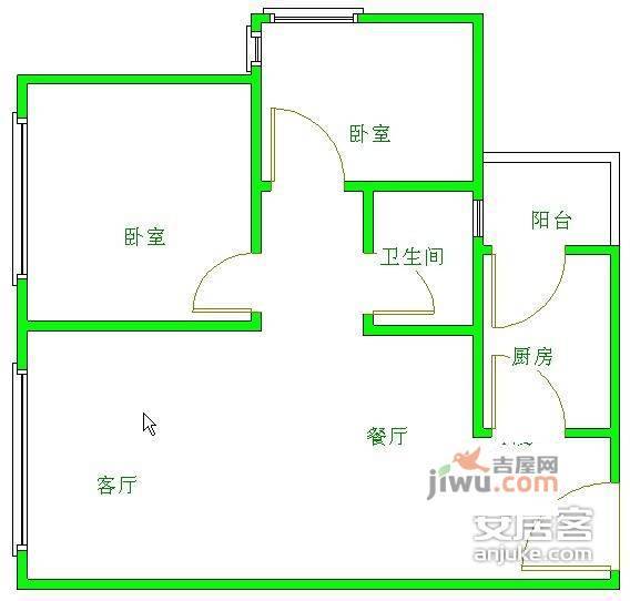 龙华阳光2室2厅1卫户型图