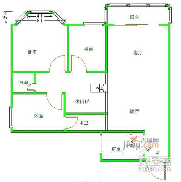 爱家馨城3室2厅2卫137㎡户型图